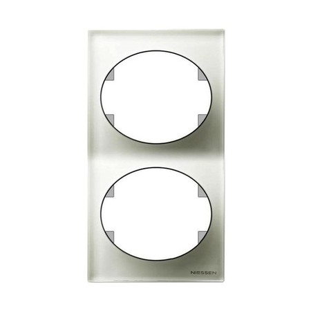 Рамка 2 поста ABB TACTO, вертикальная, белое стекло, 5572 CB