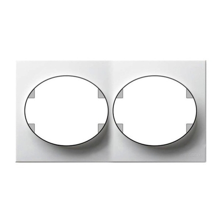 Рамка 2 поста ABB TACTO, горизонтальная, белое стекло, 5572.1 CB