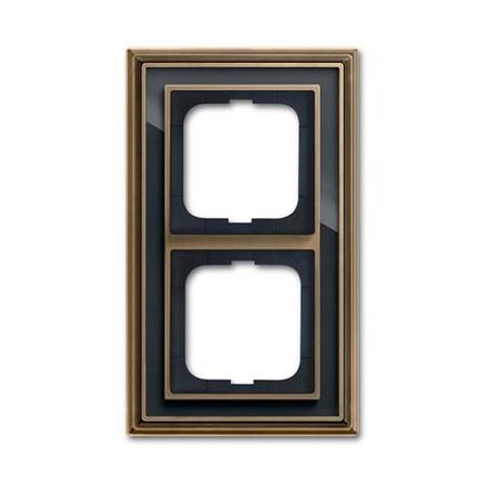 Рамка 2 поста ABB ДИНАСТИЯ, античная латунь//черное стекло, 1722-845-500, 2CKA001754A4586
