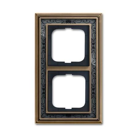 Рамка 2 поста ABB ДИНАСТИЯ, античная латунь//черная роспись, 1722-843-500, 2CKA001754A4596