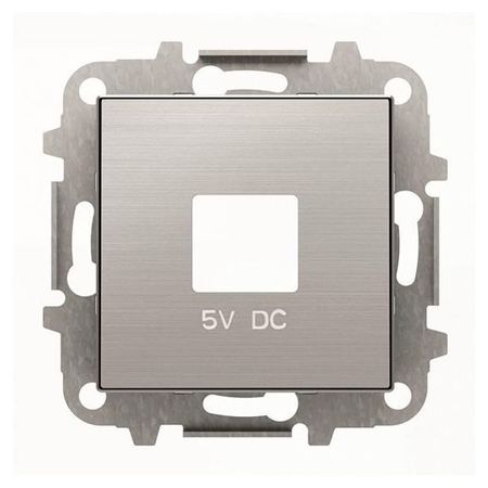 Накладка на розетку USB ABB SKY, скрытый монтаж, нержавеющая сталь, 8585 AI, 2CLA858500A1401
