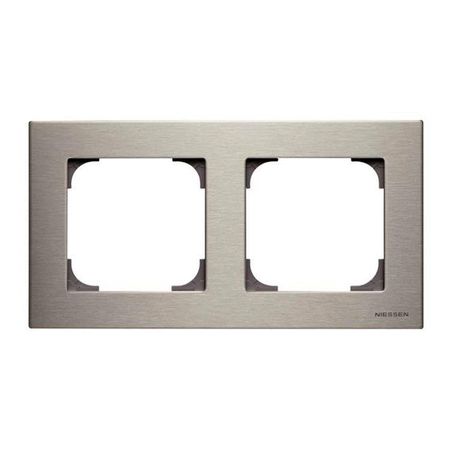 Рамка 2 поста ABB SKY, нержавеющая сталь, 8572 AI, 2CLA857200A1401