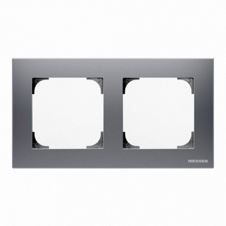 Рамка 2 поста ABB SKY, алюминий, 8572 PL, 2CLA857200A1301