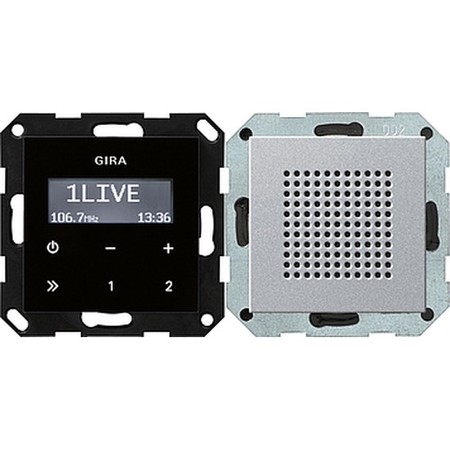 Комплект цифровое FM-радио Gira SYSTEM 55, алюминий, 228026