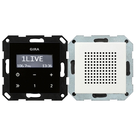 Комплект цифровое FM-радио Gira SYSTEM 55, белый матовый, 228027