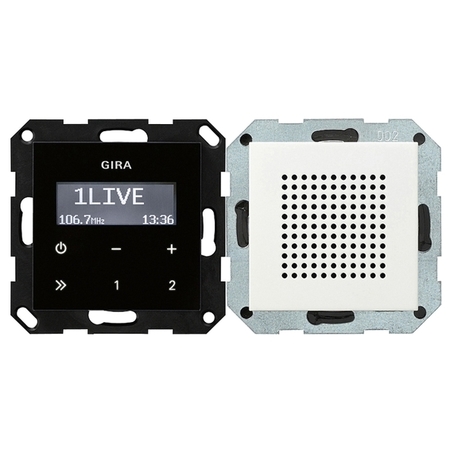 Комплект цифровое FM-радио Gira SYSTEM 55, белый глянцевый, 228003