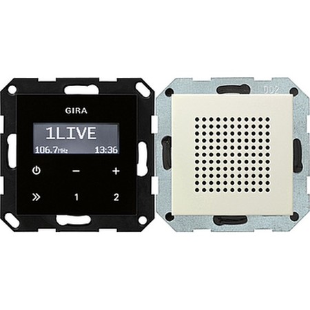 Комплект цифровое FM-радио Gira SYSTEM 55, кремовый глянцевый, 228001