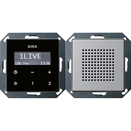 Комплект цифровое FM-радио Gira E22, алюминий, 2280203