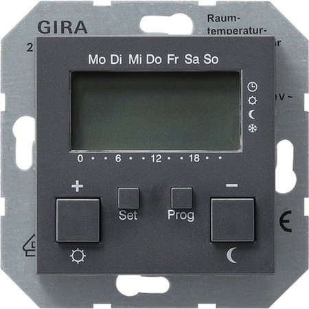 Термостат комнатный Gira SYSTEM 55, антрацит, 237028