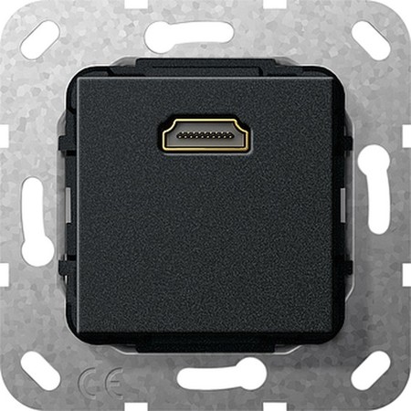 Розетка HDMI Gira SYSTEM 55, черный, 566910