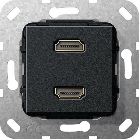 Розетка HDMI Gira SYSTEM 55, черный, 567110