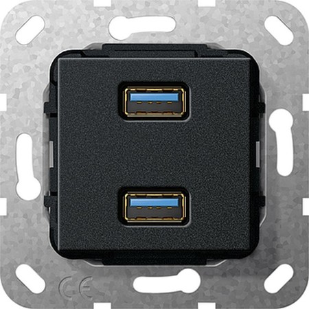 Розетка 2xUSB Gira SYSTEM 55, белый, 568510