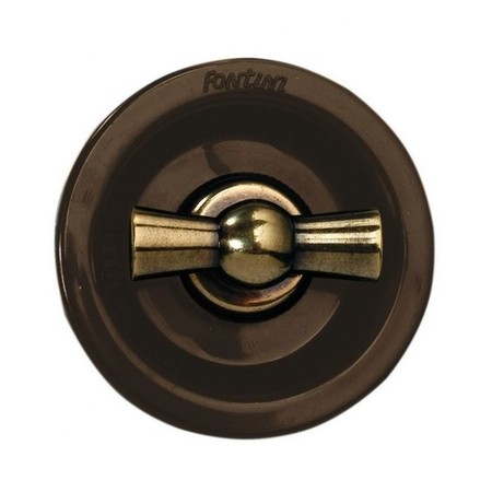 Выключатель-кнопка поворотный Fontini VENEZIA, бронза/коричневый, 35328572