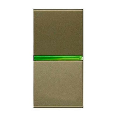 Выключатель 1-клавишный кнопочный ABB ZENIT с подсветкой, шампань, N2104.5 CV, 2CLA210450N1901