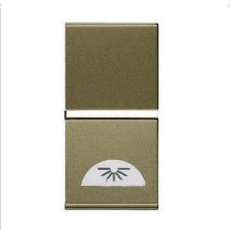 Выключатель Н.З. контакт, 1-клавишный кнопочный ABB ZENIT, шампань, N2104.6 CV, 2CLA210460N1901