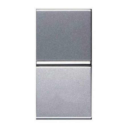 Выключатель 1-клавишный двухполюсный ABB ZENIT, серебристый, N2101.2 PL, 2CLA210120N1301