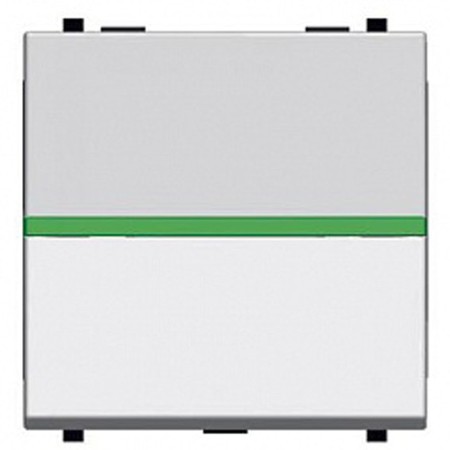 Выключатель 1-клавишный ABB ZENIT с подсветкой, альпийский белый, N2201.5 BL, 2CLA220150N1101