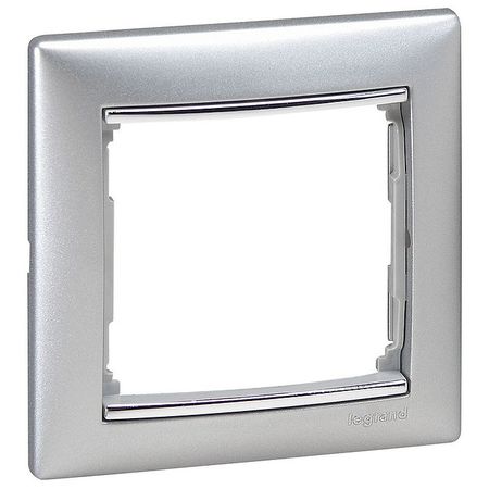 Рамка 1 пост Legrand VALENA, алюминий / серебряный штрих, 770351