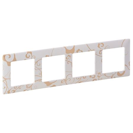 Рамка 4 поста Legrand VALENA LIFE, ампир белый, 754104