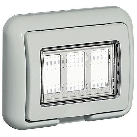 Рамка 3 модуля BTicino LIVING LIGHT, серый, 25603