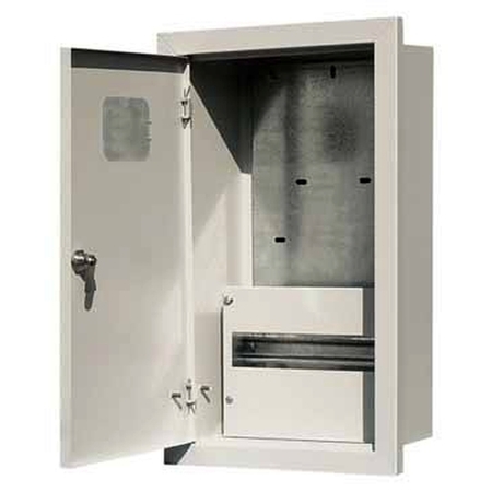 Распределительный шкаф DEKraft ЩРУВ 12 мод., IP31, встраиваемый, сталь, серая дверь, 30302DEK