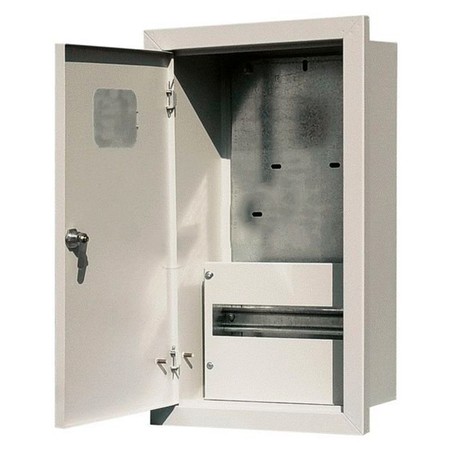 Распределительный шкаф DEKraft ЩРУВ 12 мод., IP31, встраиваемый, сталь, серая дверь, 30301DEK