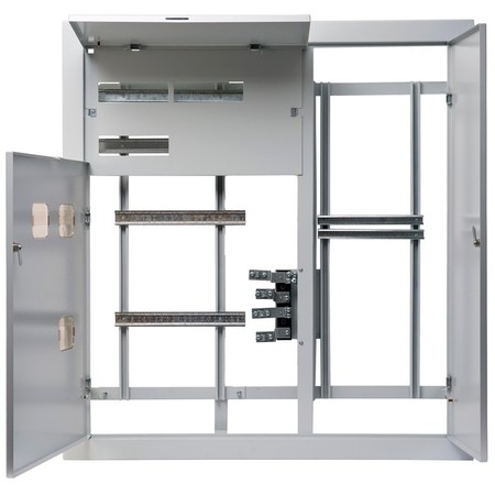 Этажный щит DEKraft ЩЭ-3 мод., IP31, встраиваемый, сталь, серая дверь, с клеммами, 30716DEK