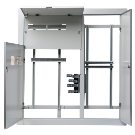 Этажный щит DEKraft ЩЭ-2 мод., IP31, встраиваемый, сталь, серая дверь, с клеммами, 30715DEK