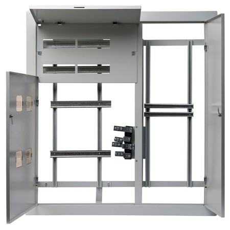 Этажный щит DEKraft ЩЭ-4 мод., IP31, встраиваемый, сталь, серая дверь, с клеммами, 30717DEK