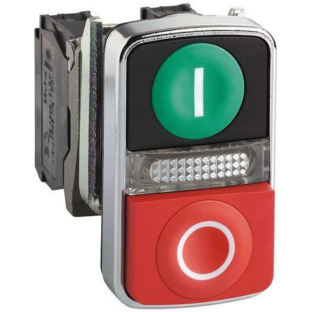 Кнопка двойная Schneider Electric Harmony 22 мм, 240В, IP66, Красный + зеленый, XB4BW73731M5