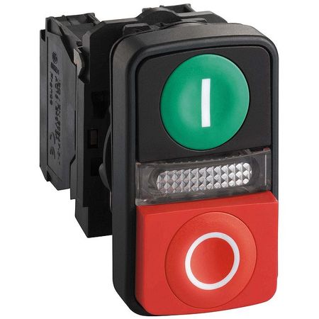Кнопка двойная Schneider Electric Harmony 22 мм, 120В, IP66, Красный + зеленый, XB5AW73731G5