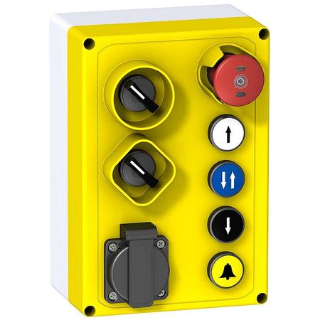 Кнопочный пост Schneider Electric Harmony XALF, 5 кнопок, 2 переключателя, XALFP7005E