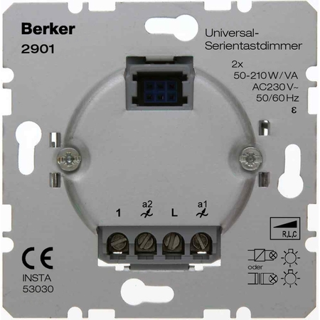 Механизм клавишного светорегулятора-переключателя Berker Коллекции Berker, 260 Вт, 2901
