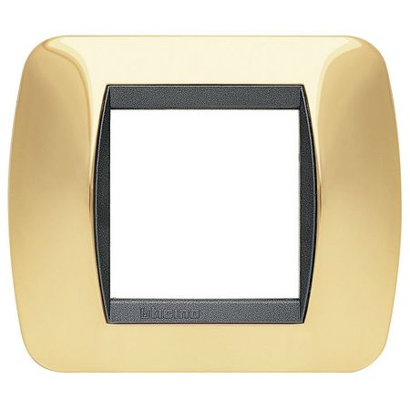Рамка 2 модуля BTicino LIVING LIGHT, золото натуральное, L4802OR