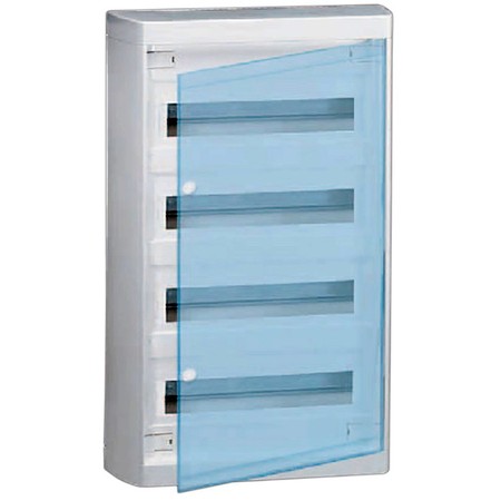 Распределительный шкаф Legrand Nedbox, 48 мод., IP40, навесной, пластик, прозрачная дверь, с клеммами, 601249