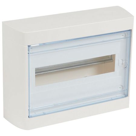 Распределительный шкаф Legrand Nedbox, 12 мод., IP40, навесной, пластик, прозрачная дверь, с клеммами, 601246