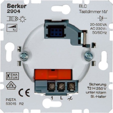 Механизм клавишного светорегулятора-переключателя Berker Коллекции Berker, 500 Вт, 2904