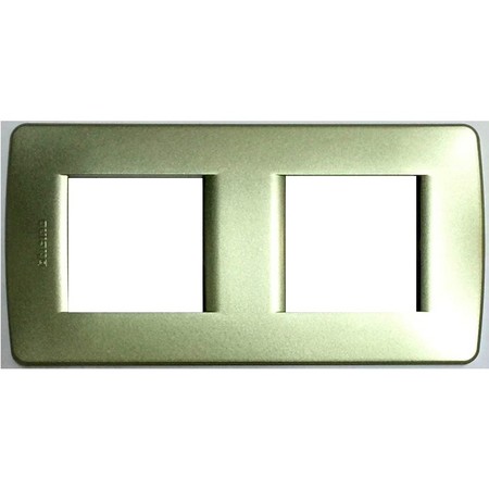Рамка 2+2 модуля BTicino LIVING LIGHT, зеленый металлик, C4802/2VM