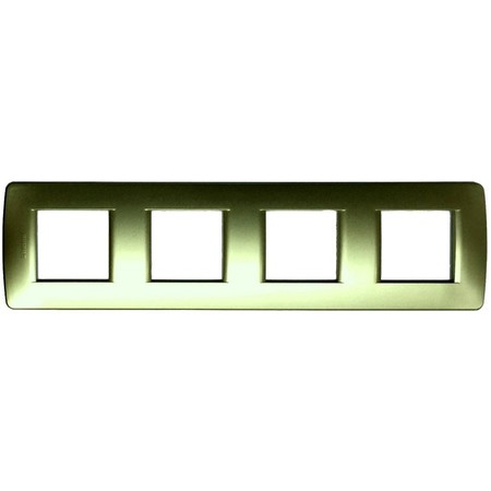 Рамка 2+2+2+2 модуля BTicino LIVING LIGHT, зеленый металлик, C4802/4VM