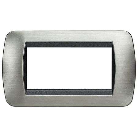 Рамка 4 модуля BTicino LIVING LIGHT, тертая сталь, L4804ACS