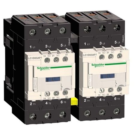 Реверсивный контактор Schneider Electric TeSys LC2D EVERLINK 3P 65А 440/230В AC 30кВт, LC2D65AP7