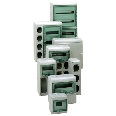Распределительный шкаф Schneider Electric KAEDRA, 18 мод., IP65, навесной, пластик, зеленая дверь, 13197