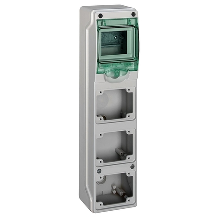 Распределительный шкаф Schneider Electric KAEDRA, 4 мод., IP65, навесной, пластик, зеленая дверь, 13177