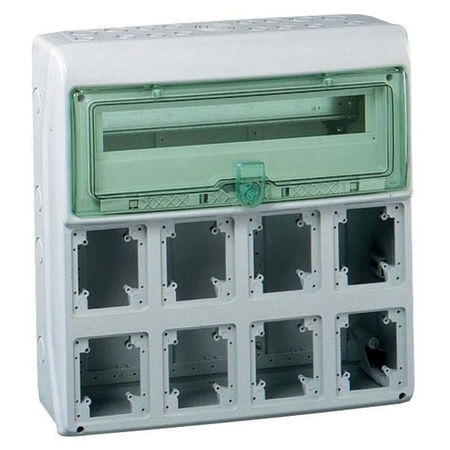 Распределительный шкаф Schneider Electric KAEDRA, 18 мод., IP65, навесной, пластик, зеленая дверь, 13182