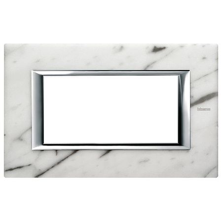 Рамка 4 модуля BTicino AXOLUTE, горизонтальная, мрамор каррара, HA4804RMC