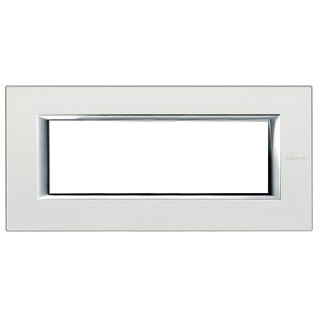 Рамка 6 модулей BTicino AXOLUTE, горизонтальная, жемчужное серебро, HA4806SAN