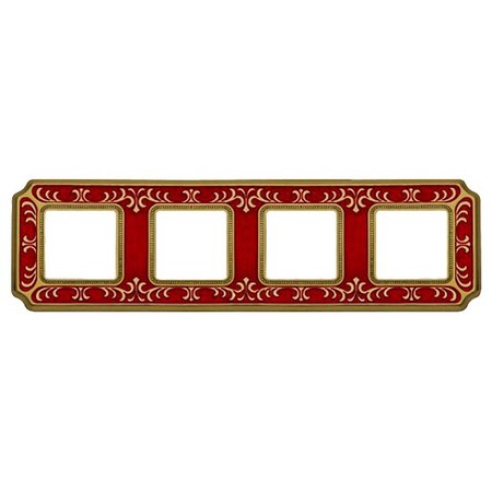 Рамка 4 поста FEDE SIENA SMALTO ITALIANO, ruby red, FD01354ROEN