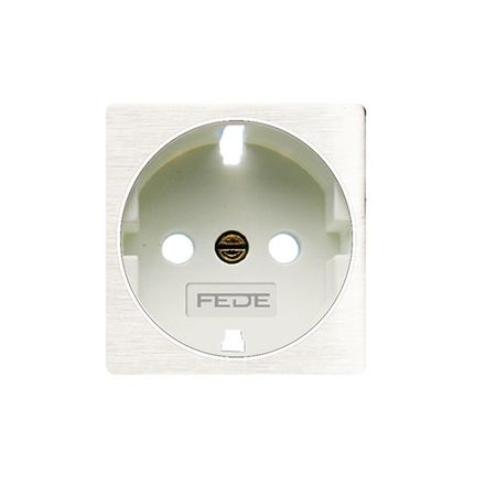Накладка на розетку FEDE коллекции FEDE, с заземлением, white decape/белый, FD04335BD