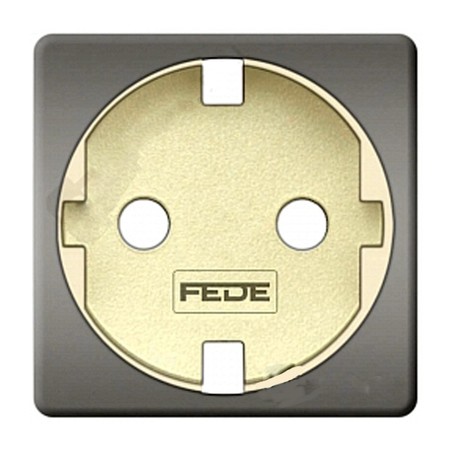 Накладка на розетку FEDE коллекции FEDE, с заземлением, bright chrome/белый, FD04335CB