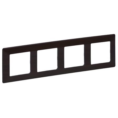 Рамка 4 поста Legrand VALENA LIFE, темное дерево, 754174